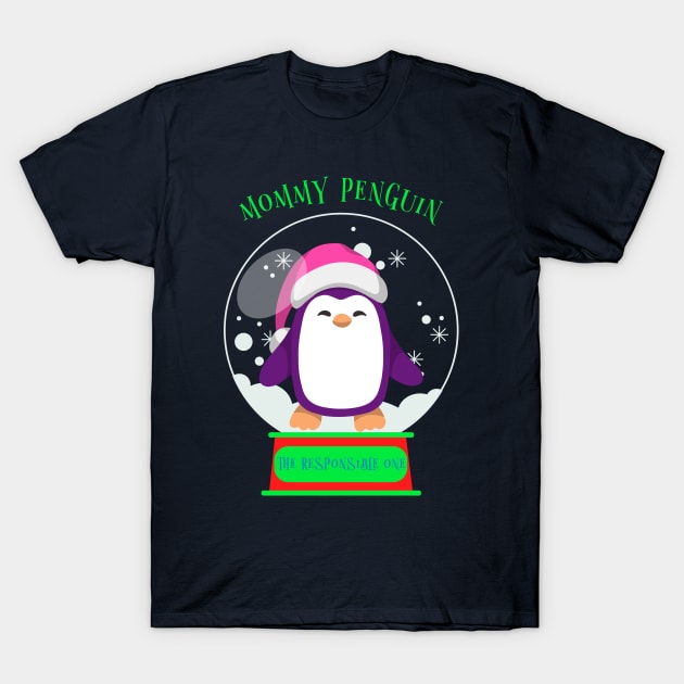 Matching Christmas Family, Penguin Mommy T-Shirt by Feminist Foodie